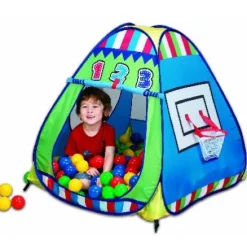 CASITA TELA BASKET TRIANGULAR+100 BOLAS