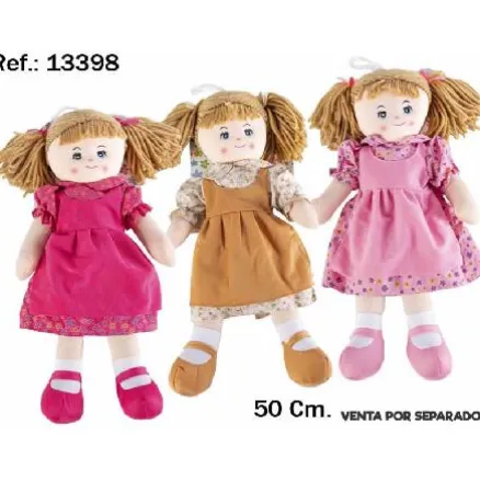 MUÑECA CARMEN 50CM 3 COLORES SURT