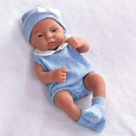 MUÑECO BEBE CON PELELE AZUL 40CM