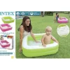 PISCINA 86CM 2TUBOS CUADRADA ROSA/VERDE