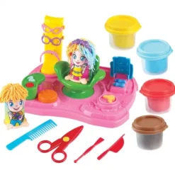 PLASTILINA PELUQUERIA CON 4 BOTES Y ACC