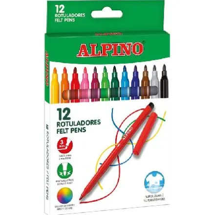 ROTULADORES ALPINO 12COLORES