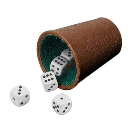 CUBILETE FORRADO CON DADOS PUNTOS